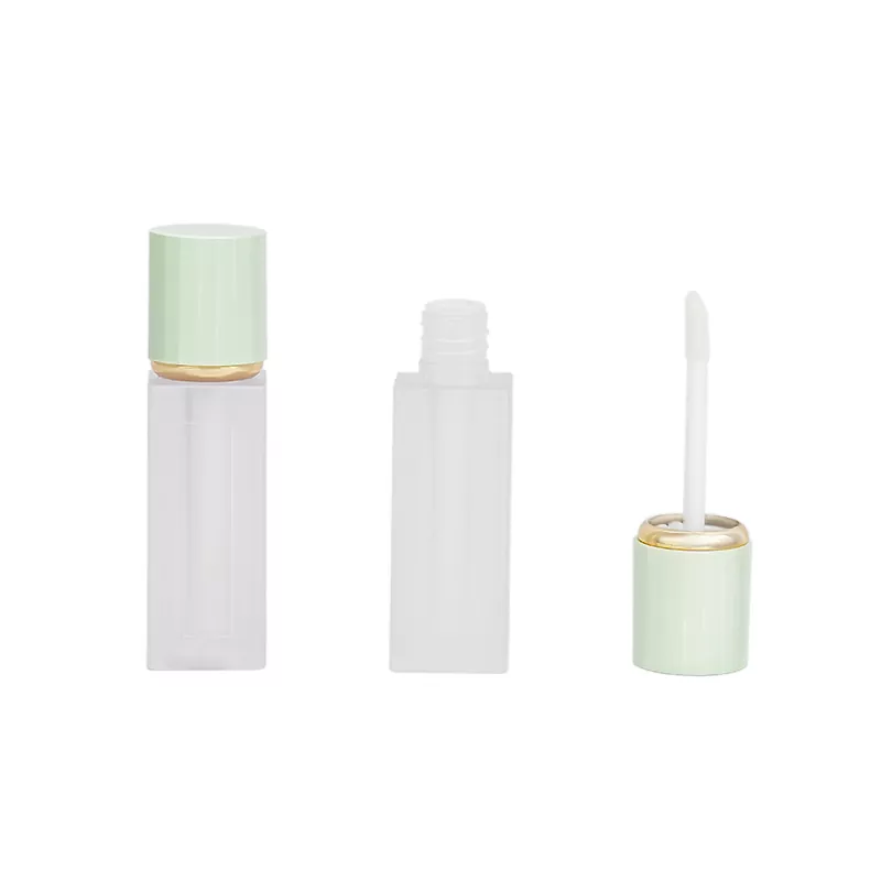 Tubo de lápiz labial de tapa cuadrada con transparente Matt